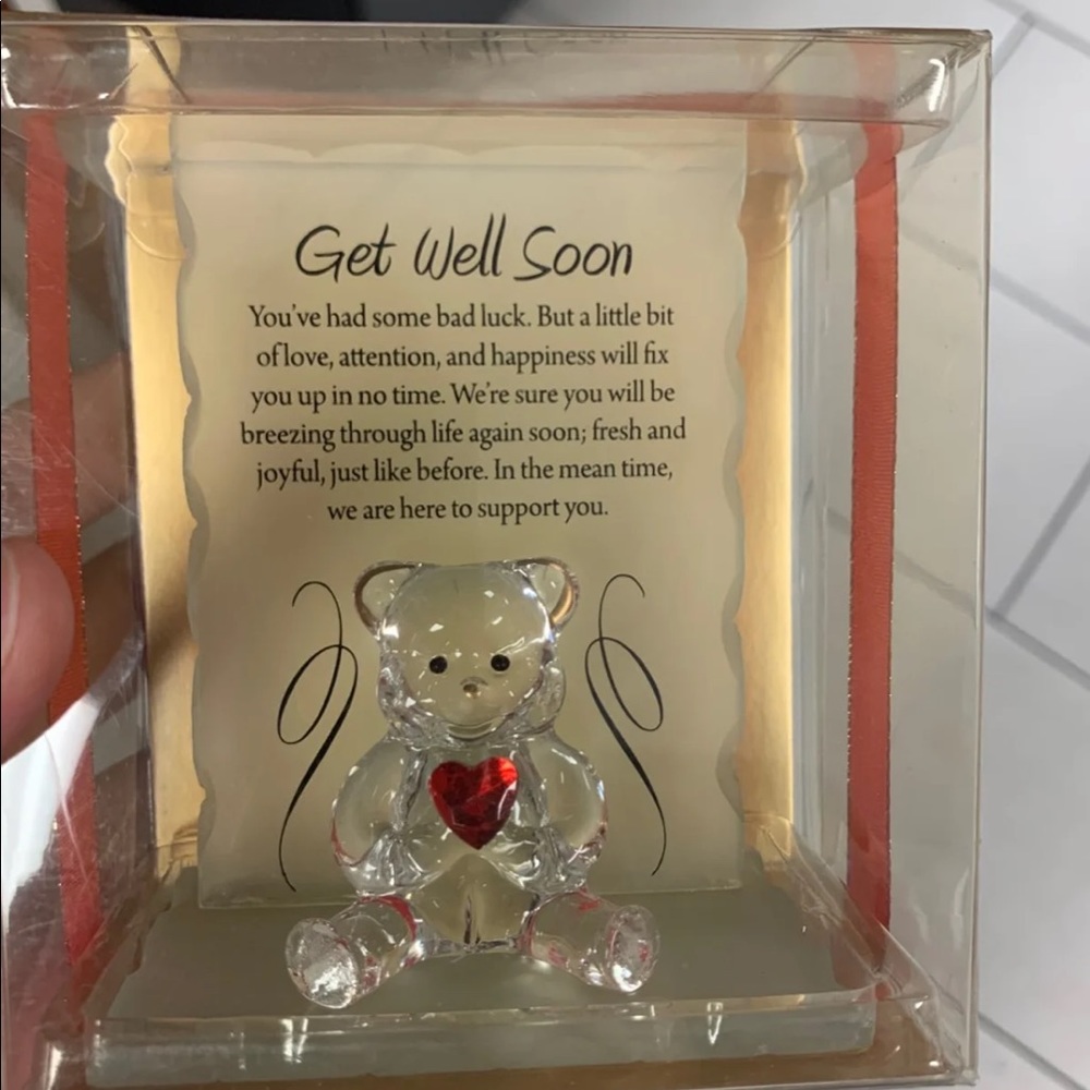 NWT Get Well Soon Glass Bear